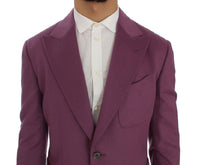 Dolce & Gabbana Purple Cashmere Slim Fit Blazer Jacket - Size IT44-XS