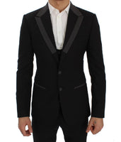 Dolce & Gabbana Black Wool Stretch Slim Blazer Jacket - Size IT46-S