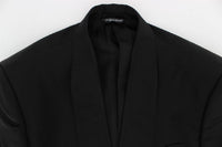 Dolce & Gabbana Black Silk Slim One Button Blazer - Size IT52-XL