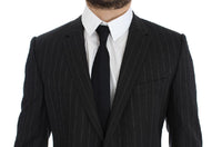 Dolce & Gabbana Gray Striped Slim Fit Wool Blazer - Size IT50-L