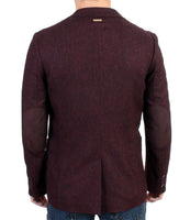 GF Ferre Bordeaux Wool Blend Two Button Blazer - Size IT48-M