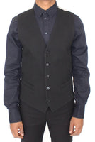 Dolce & Gabbana Black Cotton Dress Vest Blazer Jacket - Size IT48-M