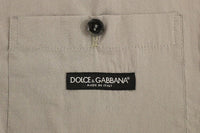 Dolce & Gabbana Gray Cotton Slim Fit Button Front Dress Vest - Size 48-M