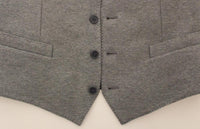 Dolce & Gabbana Gray Cotton Stretch Dress Vest Blazer - Size IT50-L