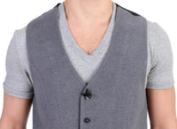 Costume National Gray cotton blend casual vest - Size IT50-M-L