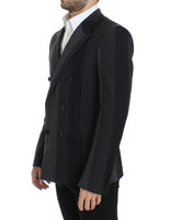 Dolce & Gabbana Gray striped wool stretch blazer - Size IT48-M