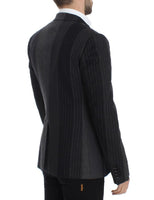 Dolce & Gabbana Gray striped wool stretch blazer - Size IT48-M