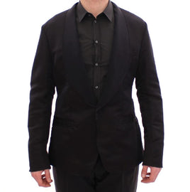 Dolce & Gabbana Black silk slim fit blazer - Size IT54-XXL