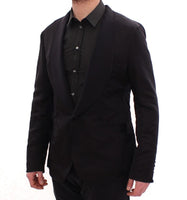 Dolce & Gabbana Black silk slim fit blazer - Size IT54-XXL