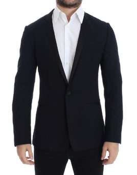 Dolce & Gabbana Blue wool GOLD slim fit blazer - Size IT46-S