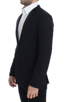 Dolce & Gabbana Blue wool GOLD slim fit blazer - Size IT46-S