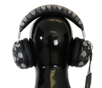 Dolce & Gabbana Black Pineapple Print Leather Headphones - One Size