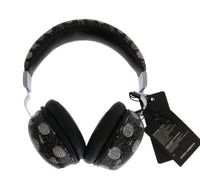 Dolce & Gabbana Black Pineapple Print Leather Headphones - One Size