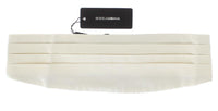 Dolce & Gabbana White Wide Belt Silk Cummerbund - Size IT48-M