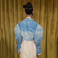 MARIGOLDSHADOWS - Original Ryoto Printed Crop Puff Jacket