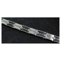 Bracelet man in satin-chromed steel hypoallergenic - Plot 3