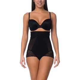 BODY BEAUTIFUL SHAPEWEAR - Original Power Mesh Hi Waist Shaping Brief Black