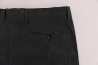 Dolce & Gabbana Gray Striped Cotton Dress Formal Pants - Size IT50-L