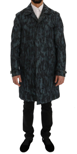 Dolce & Gabbana Blue Camouflage Trench Trench - Size IT48-M