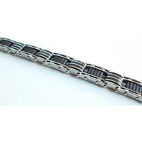 Bracelet man in satin-chromed steel hypoallergenic - Plot 6