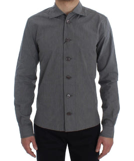 Dolce & Gabbana Gray Cotton Formal Dress Button Shirt - Size 39