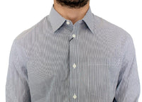 GF Ferre Gray Striped Cotton Casual Shirt - Size IT52-XL