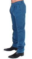 GF Ferre Blue Cotton Straight Fit Chinos - Size IT48-M