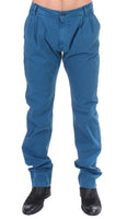 GF Ferre Blue Cotton Straight Fit Chinos - Size IT50-L