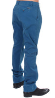 GF Ferre Blue Cotton Straight Fit Chinos - Size IT50-L