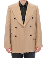 Dolce & Gabbana Beige Double Breasted Coat Jacket - Size IT52-XL