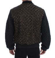 Dolce & Gabbana Black Sequined Goatskin Jacket - Size IT48-M