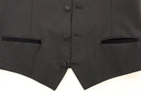 Dolce & Gabbana Black Wool Silk Stretch Dress Vest Blazer - Size IT48-M