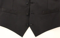 Dolce & Gabbana Black Wool Silk Stretch Dress Vest Blazer - Size IT44-XS