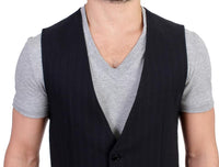 Costume National Black striped cotton casual vest - Size IT50-M-L