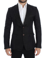 Dolce & Gabbana Black silk slim fit blazer - Size IT48-M