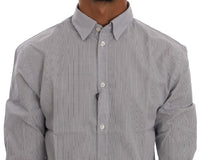 Frankie Morello White Blue Check Casual Cotton Regular Fit Shirt - Size M