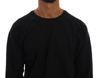 Daniele Alessandrini Black Crewneck Cotton Pullover Sweater - Size S