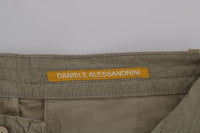 Daniele Alessandrini Beige Cotton Stretch Slim Fit Chinos - Size W30