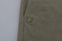 Daniele Alessandrini Beige Cotton Stretch Slim Fit Chinos - Size W30