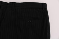 Dolce & Gabbana Blue Striped Wool Stretch Pants - Size IT54-XXL