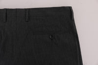 Dolce & Gabbana Gray Striped Cotton Dress Formal Pants - Size IT50-L