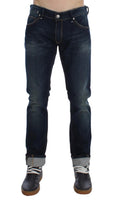 ACHT Blue Wash Cotton Stretch Slim Skinny Fit Jeans - Size W34