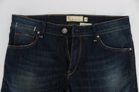 ACHT Blue Wash Cotton Stretch Slim Skinny Fit Jeans - Size W34