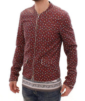 Dolce & Gabbana Bordeaux Leather Boxer Print Jacket Coat - Size IT48-M