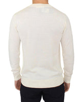 Ermanno Scervino Off White Wool Blend V-neck Pullover Sweater - Size IT50-L