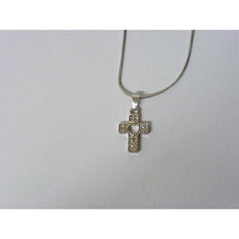 Women's Necklace with pendant shaped like a cross with heart inside