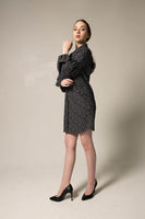 LE REUSSI - Original Italian Cotton Shirt Dress With Oversized Sleeves in Black Floral