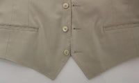 Dolce & Gabbana Beige Cotton Stretch Dress Vest Blazer - Size IT46-S