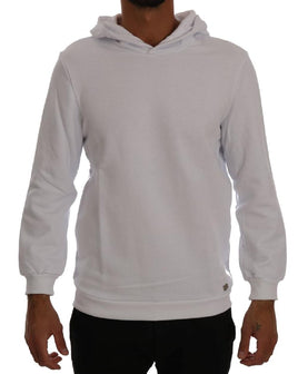 Daniele Alessandrini White Pullover Hodded Cotton Sweater - Size M