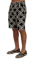 Dolce & Gabbana Black White Pattern Linen Shorts - Size IT44-XS